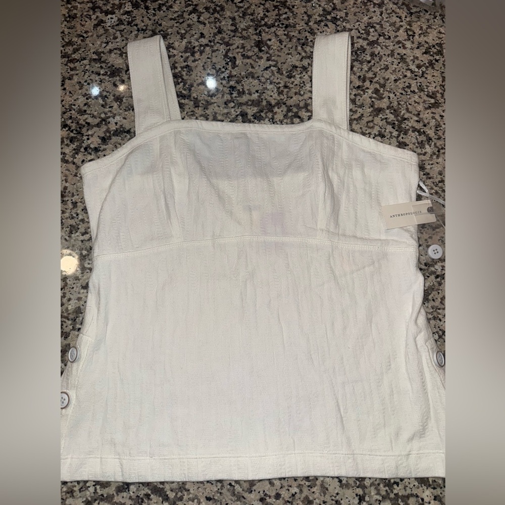 Anthropologie Cream Sleeveless Top